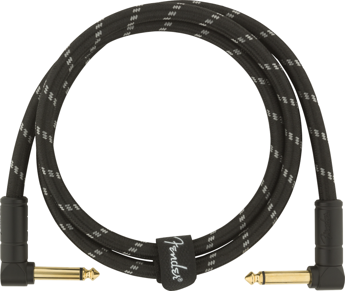 Fender® Deluxe Series Instrument Cable, Angle/Angle, 3', Black Tweed