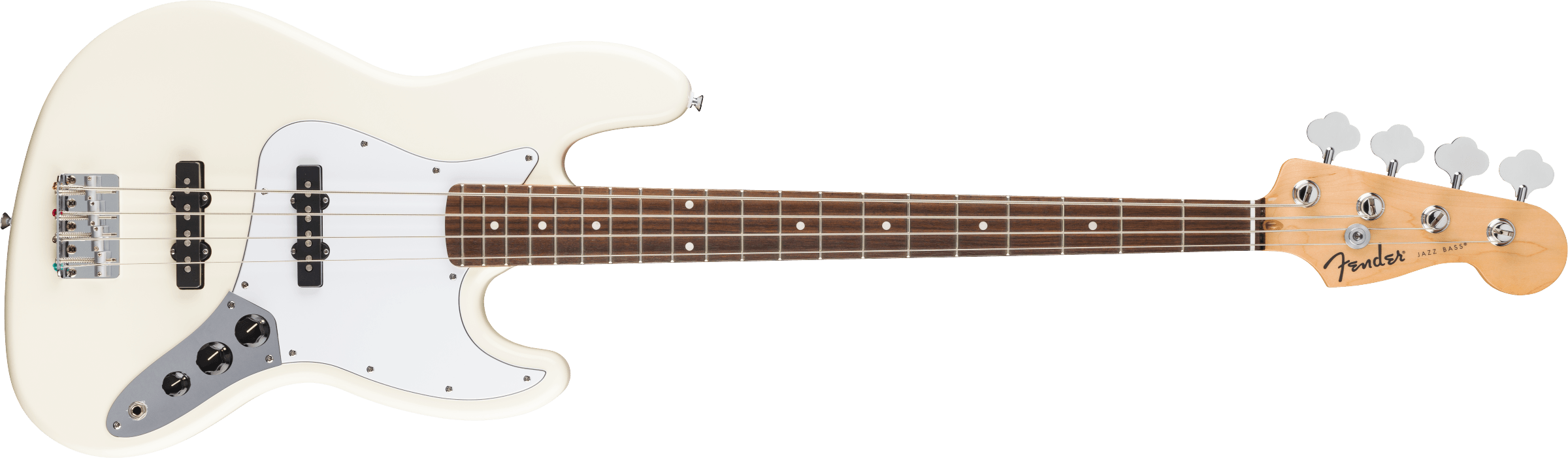 Fender® Standard Jazz Bass®, Laurel Fingerboard, White Pickguard, Olympic White