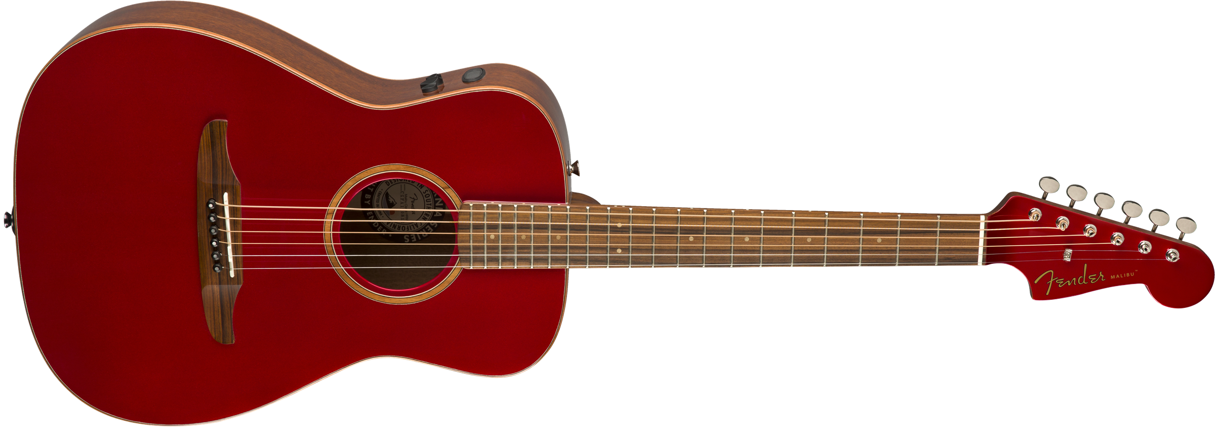 Fender® Malibu Classic, Pau Ferro Fingerboard, Hot Rod Red Metallic w/bag