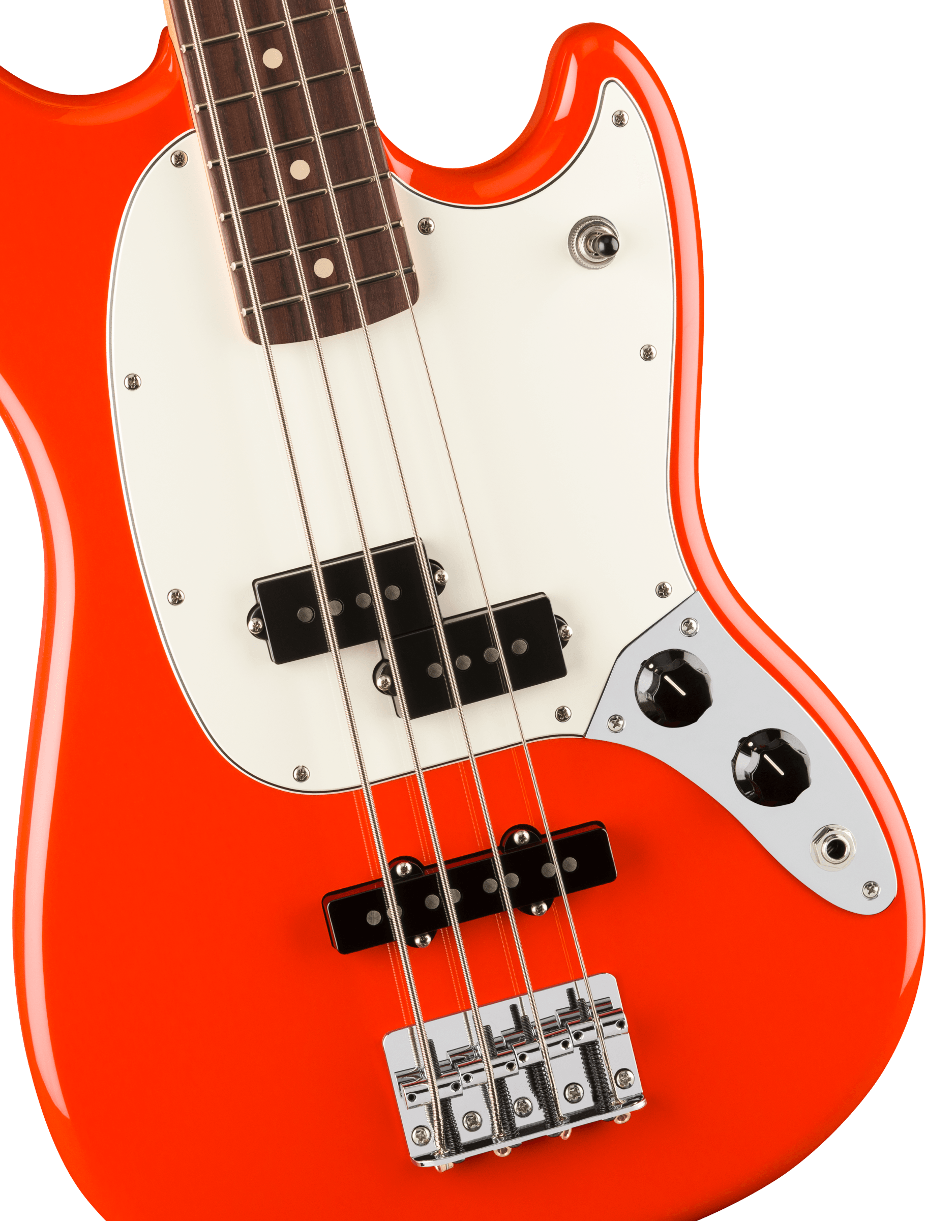 Fender® Player II Mustang® Bass PJ, Rosewood Fingerboard, Coral Red