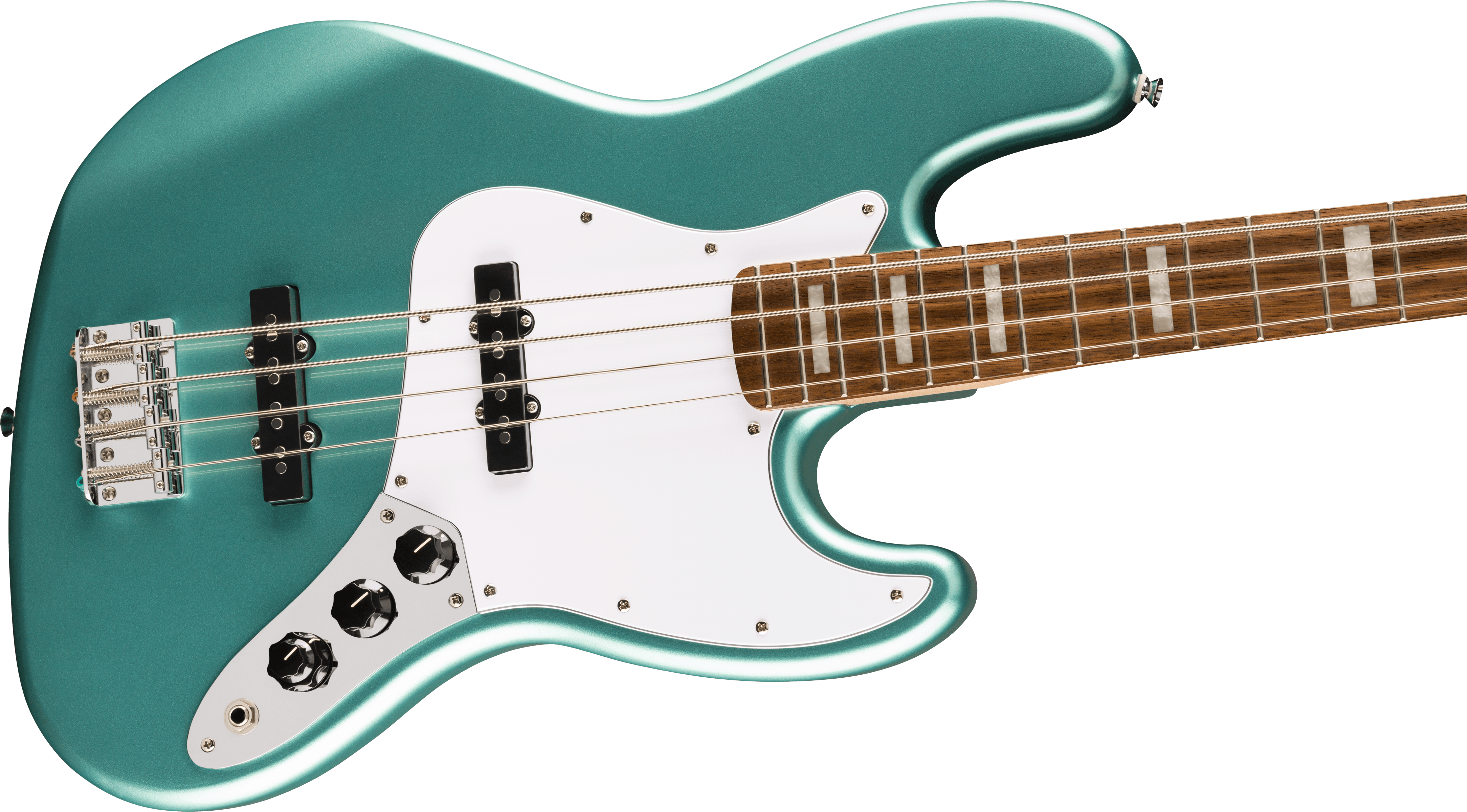 Squier® Affinity Series® Active Jazz Bass®, Laurel Fingerboard, White Pickguard, Mystic Sea Foam Green