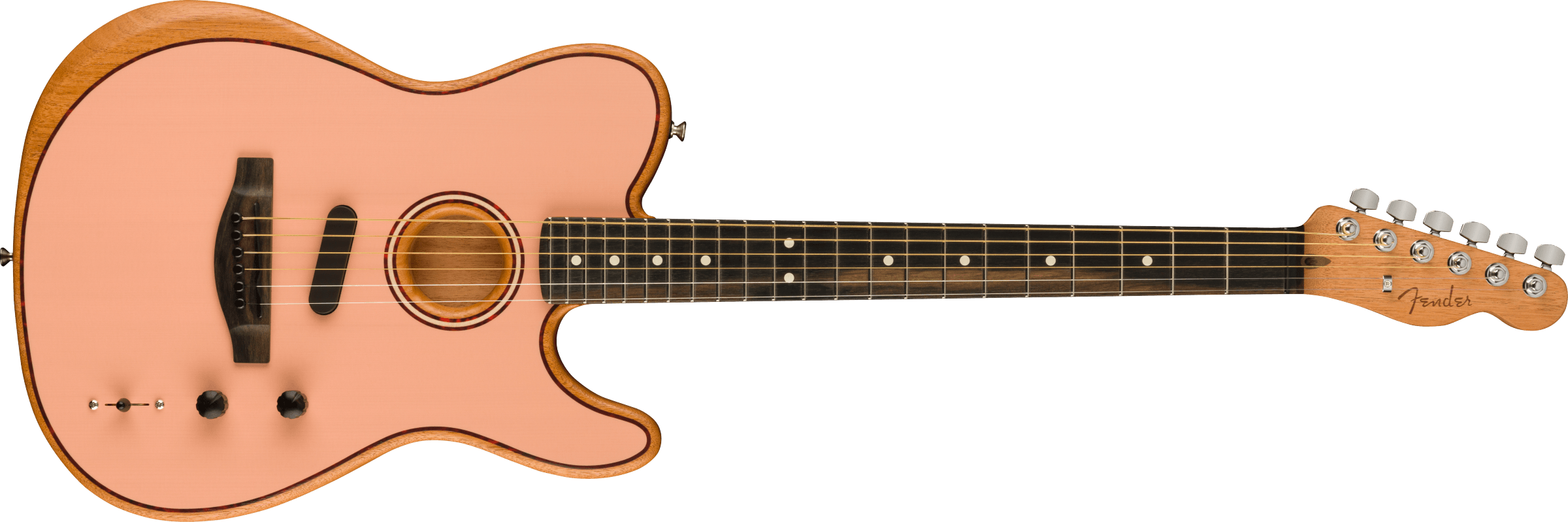 Fender® FSR American Acoustasonic® Telecaster®, Ebony Fingerboard, Shell Pink