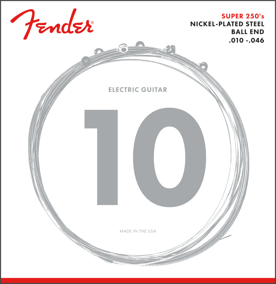 Fender® SuperSonic™ 250R Guitar Strings, Nickel-Plated Steel, Ball End, Gauges .010-.046