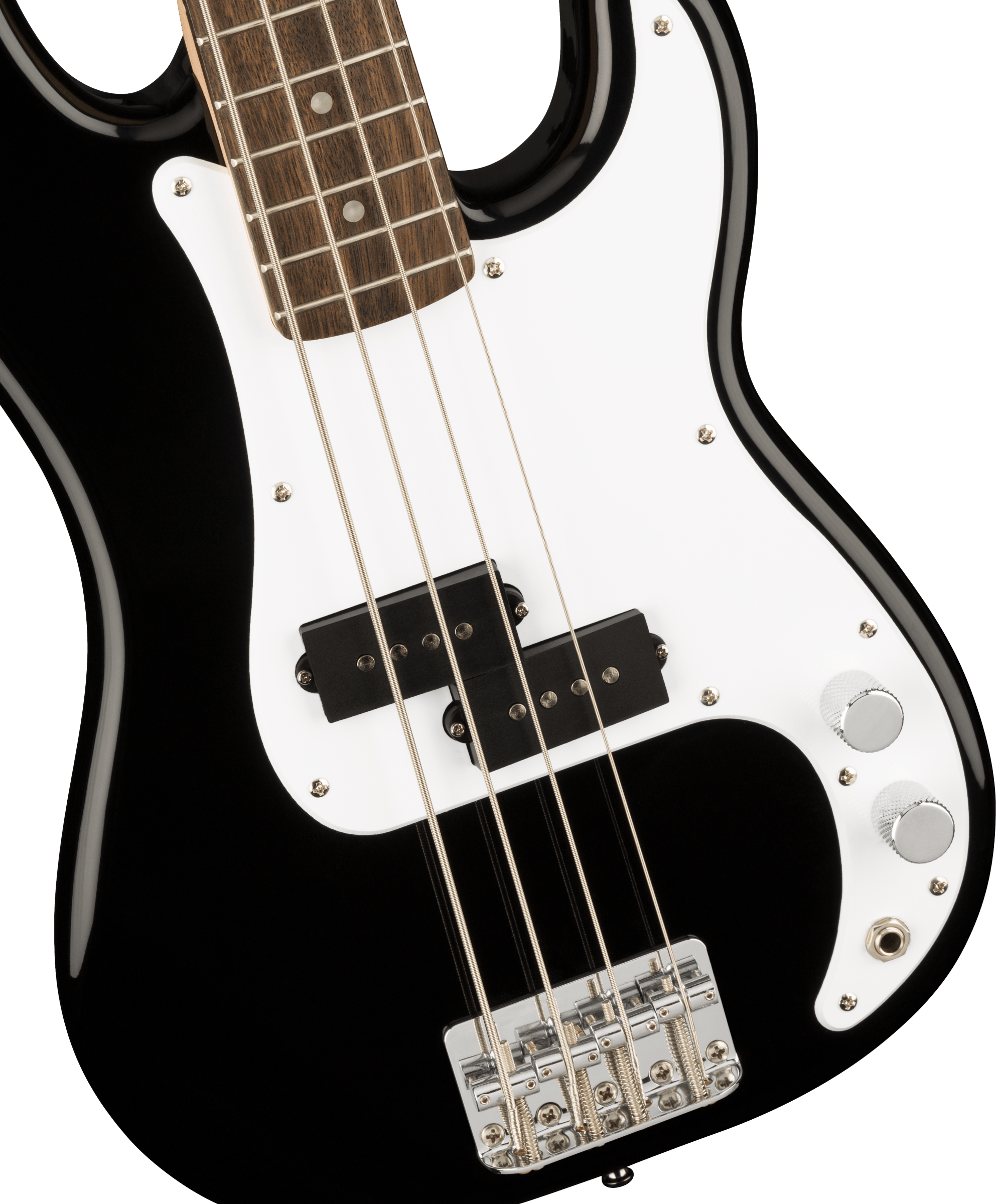 Squier® Mini Precision Bass®, Laurel Fingerboard, White Pickguard, Black