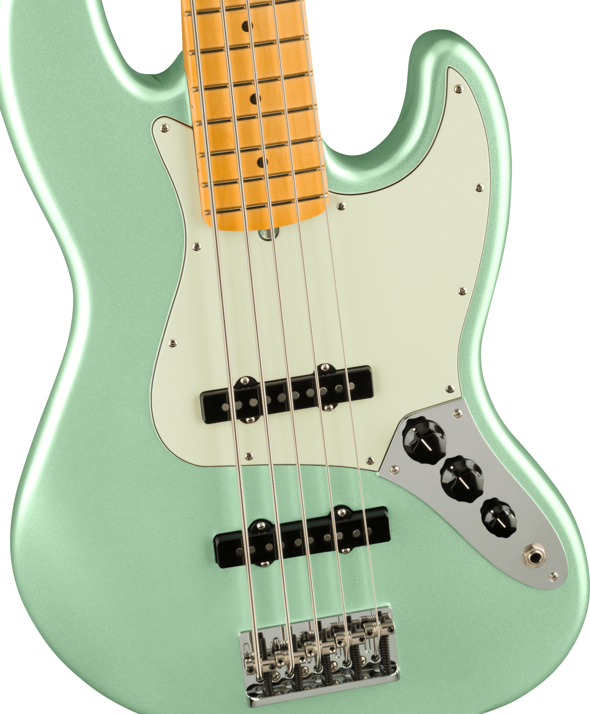Fender® American Professional II Jazz Bass® V, Maple Fingerboard, Mystic Surf Green