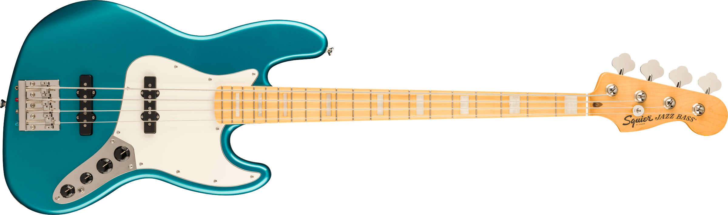 Squier® Classic Vibe™ Active '70s Jazz Bass®, Maple Fingerboard, Parchment Pickguard, Ocean Turquoise