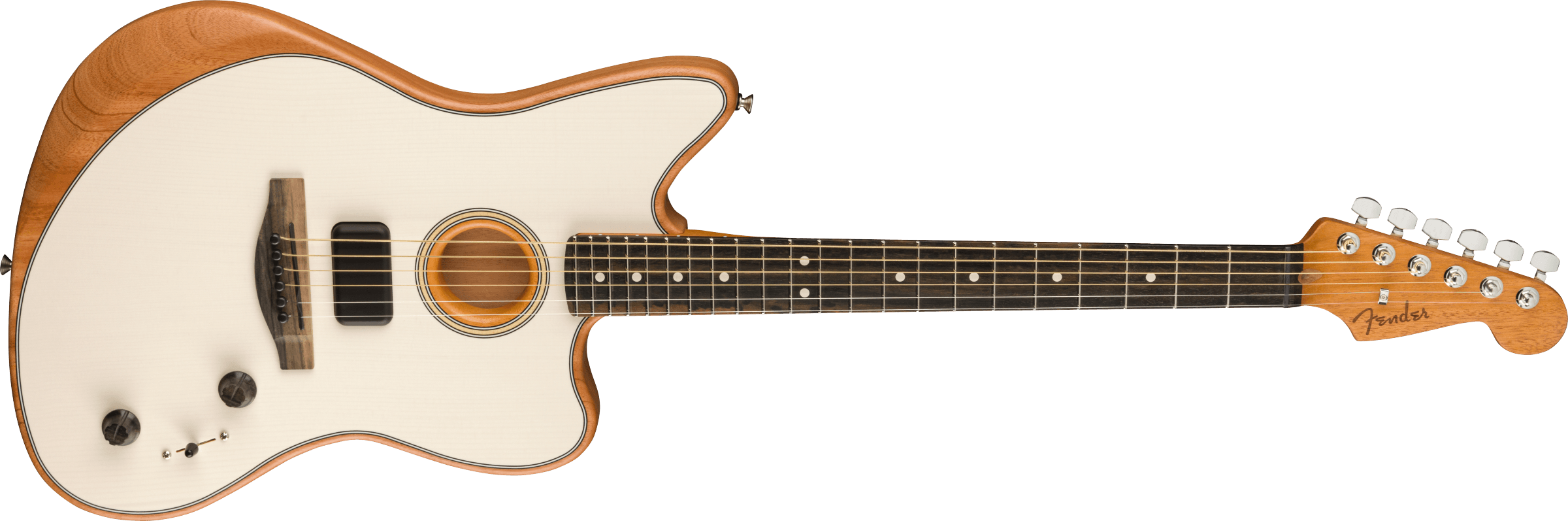 Fender® American Acoustasonic® Jazzmaster®, Arctic White, Ebony Fingerboard