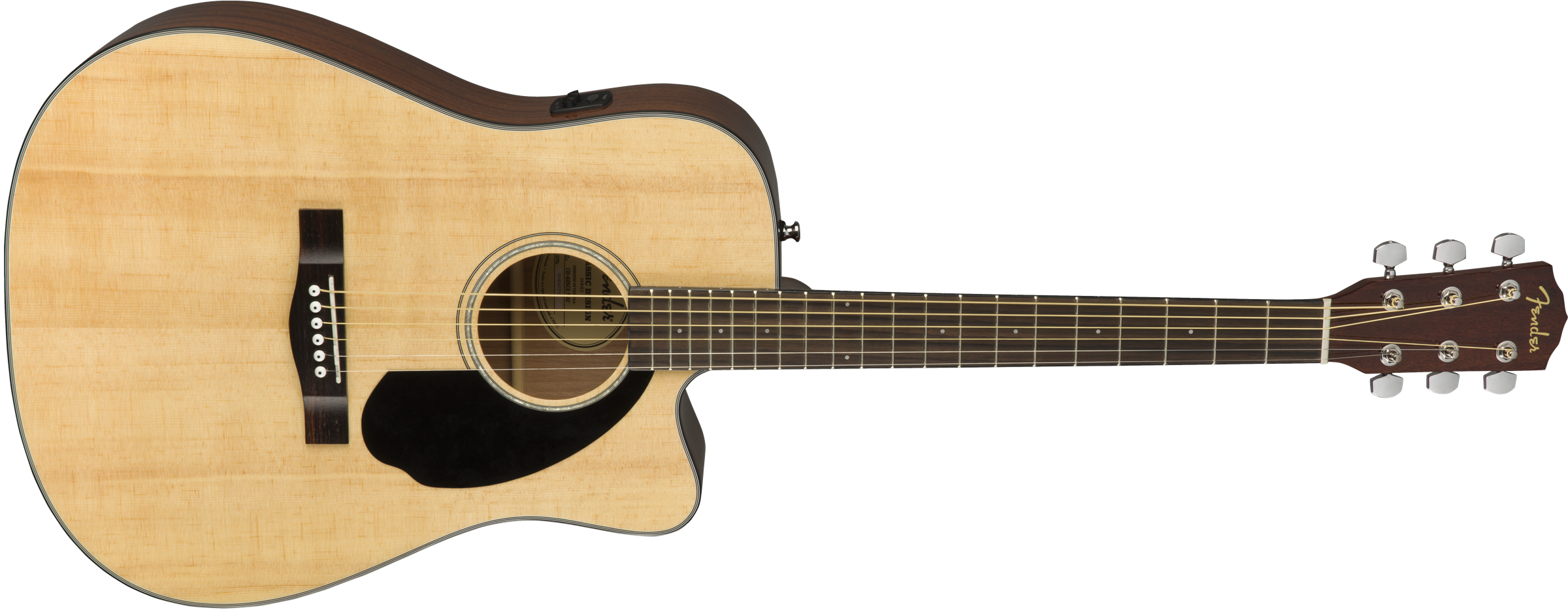 Fender® CD-60SCE Dreadnought, Walnut Fingerboard, Natural