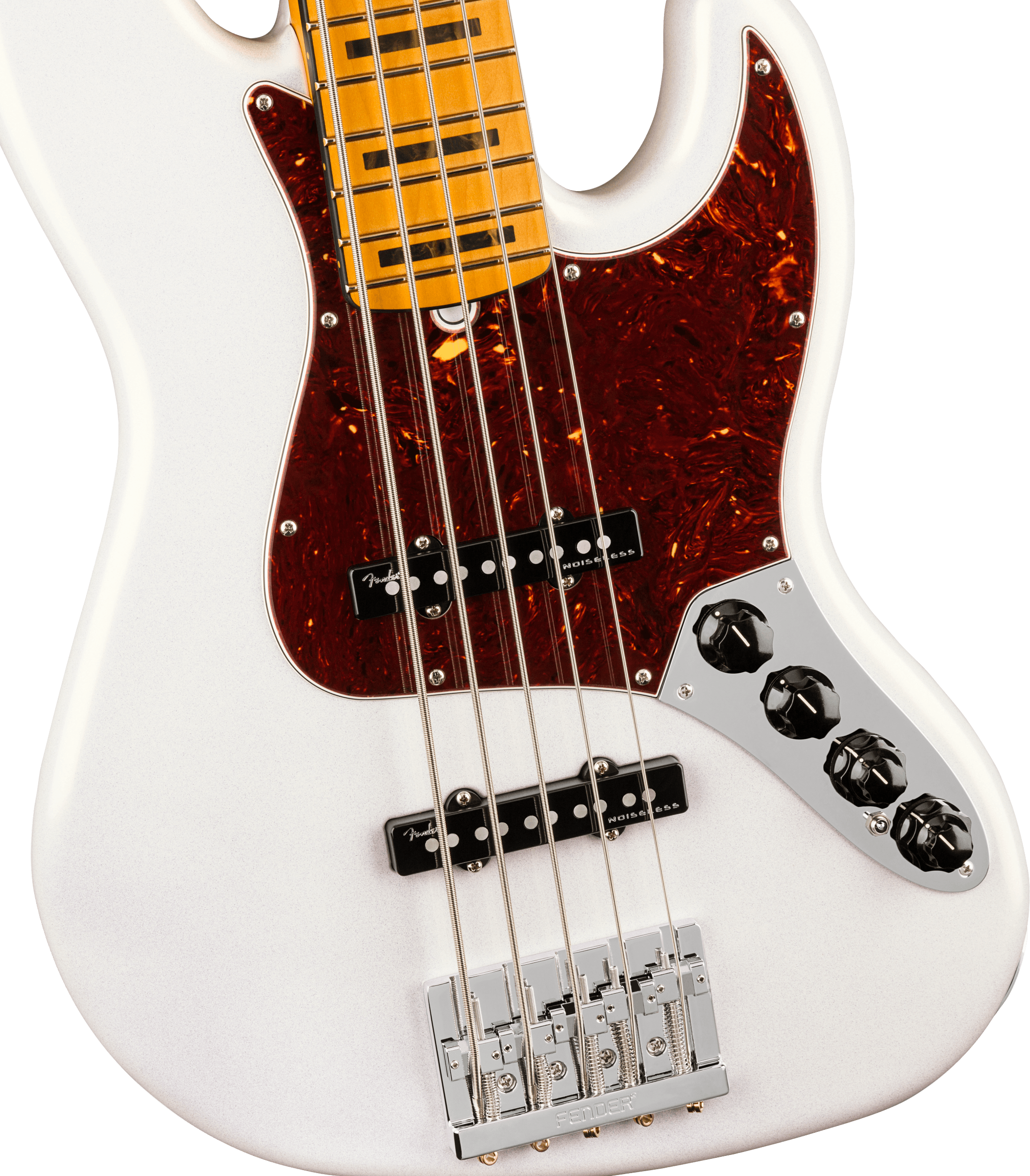 Fender® American Ultra Jazz Bass® V, Maple Fingerboard, Arctic Pearl