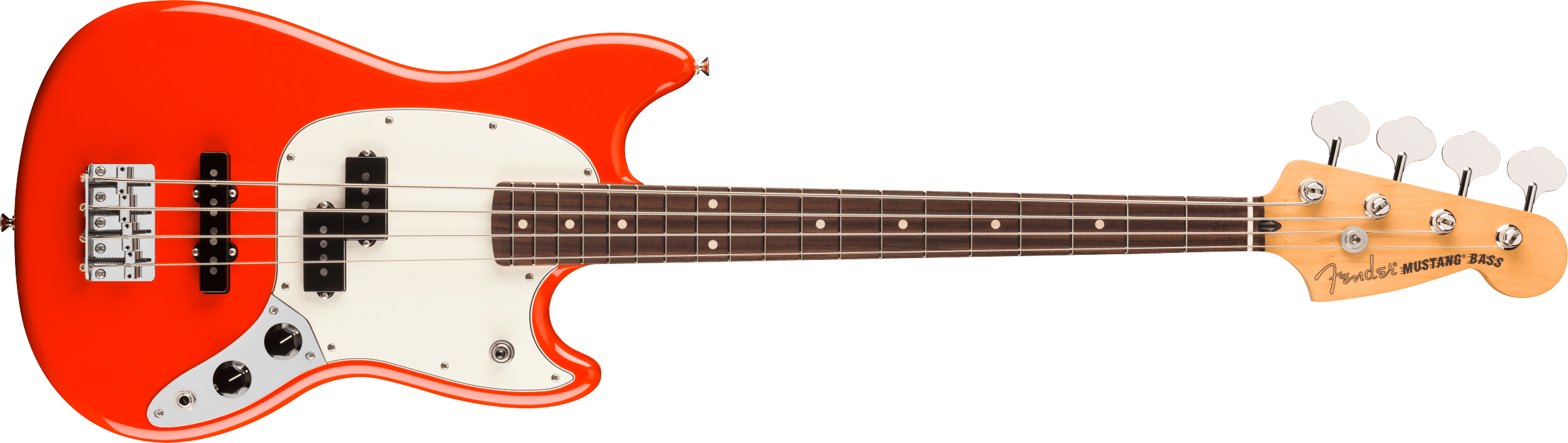 Fender® Player II Mustang® Bass PJ, Rosewood Fingerboard, Coral Red