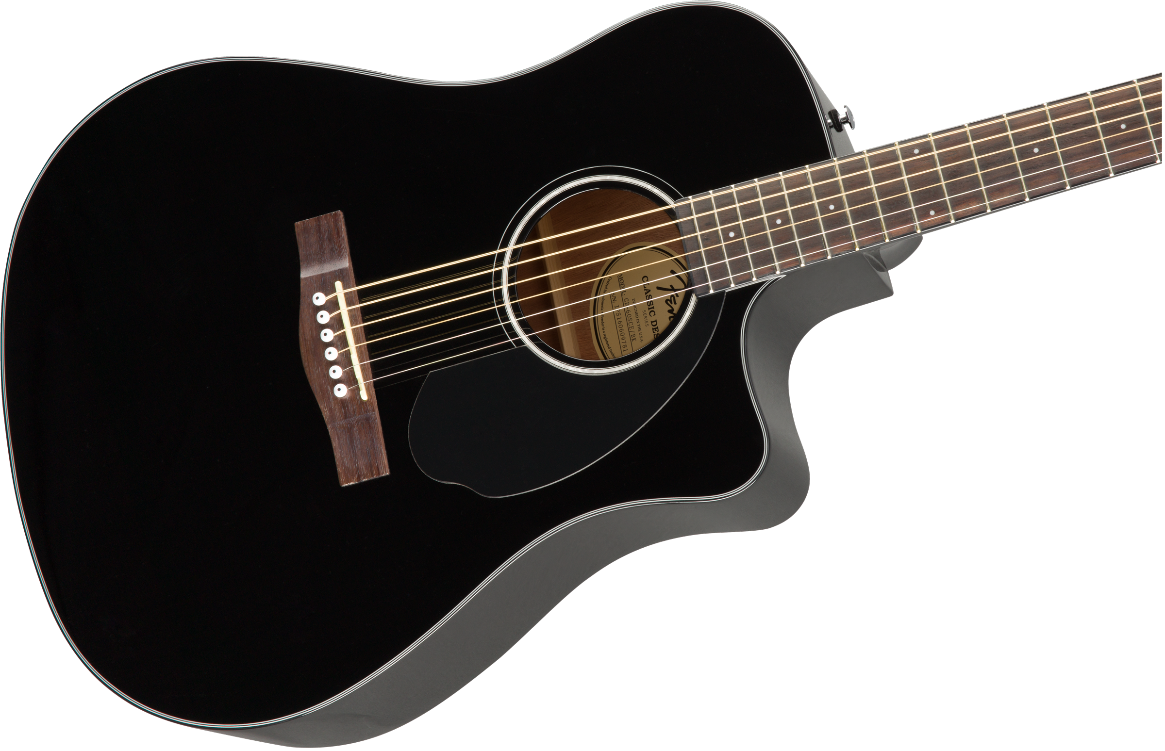 Fender® CD-60SCE Dreadnought, Walnut Fingerboard, Black