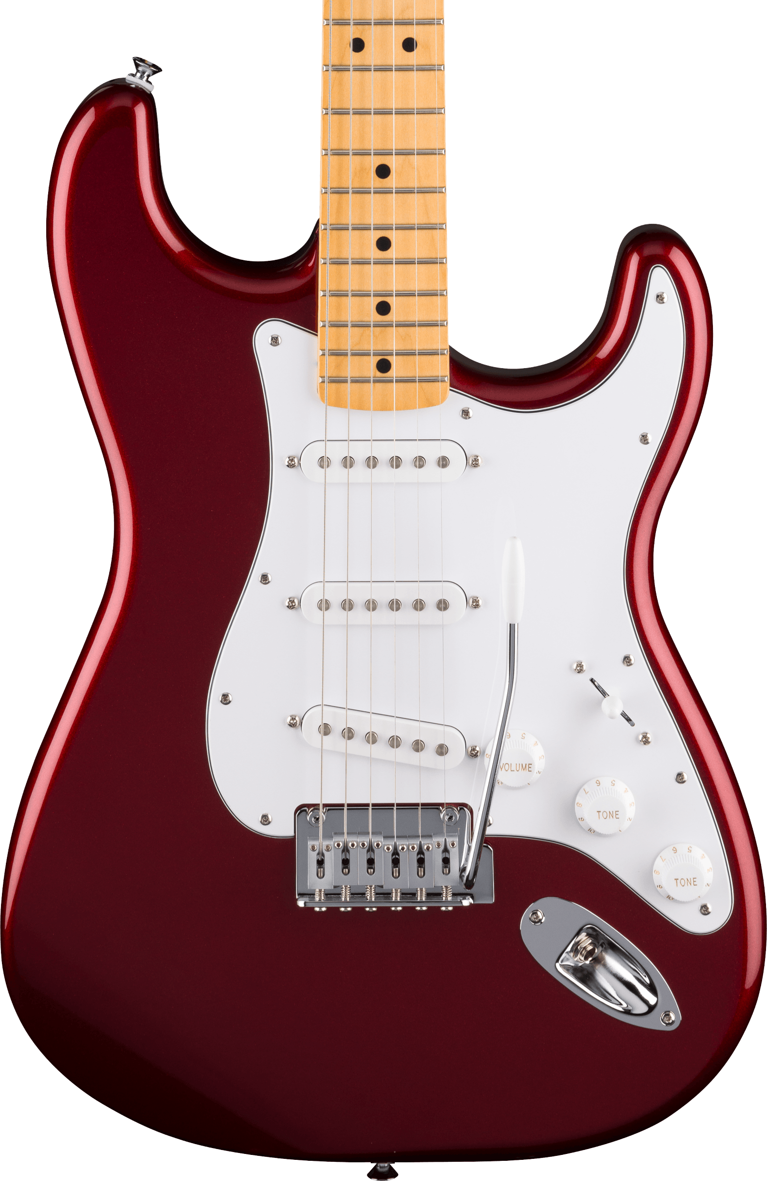 Fender® Standard Stratocaster®, Maple Fingerboard, White Pickguard, Candy Cola