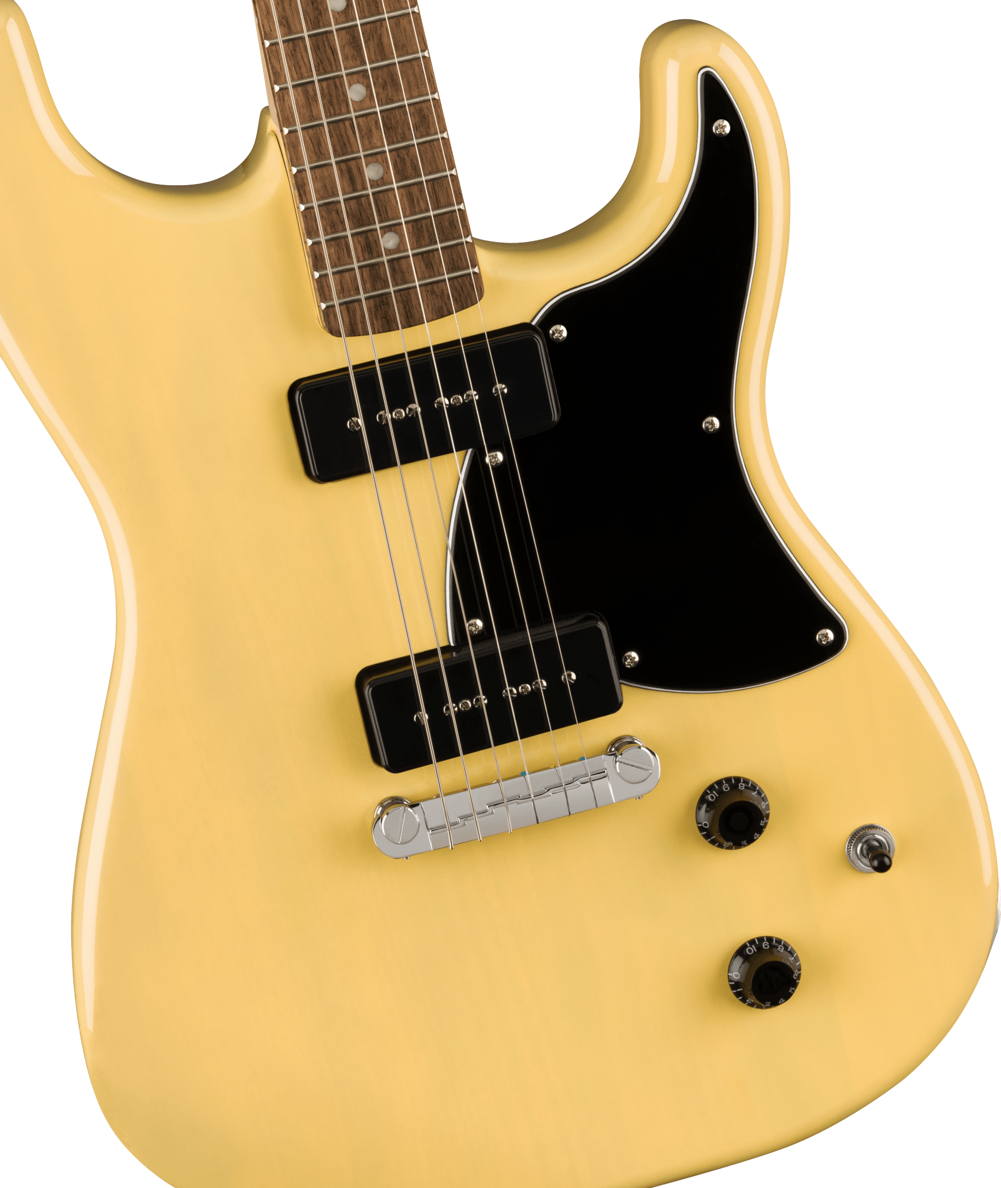 Squier® Paranormal Strat-O-Sonic, Laurel Fingerboard, Black Pickguard, Vintage Blonde