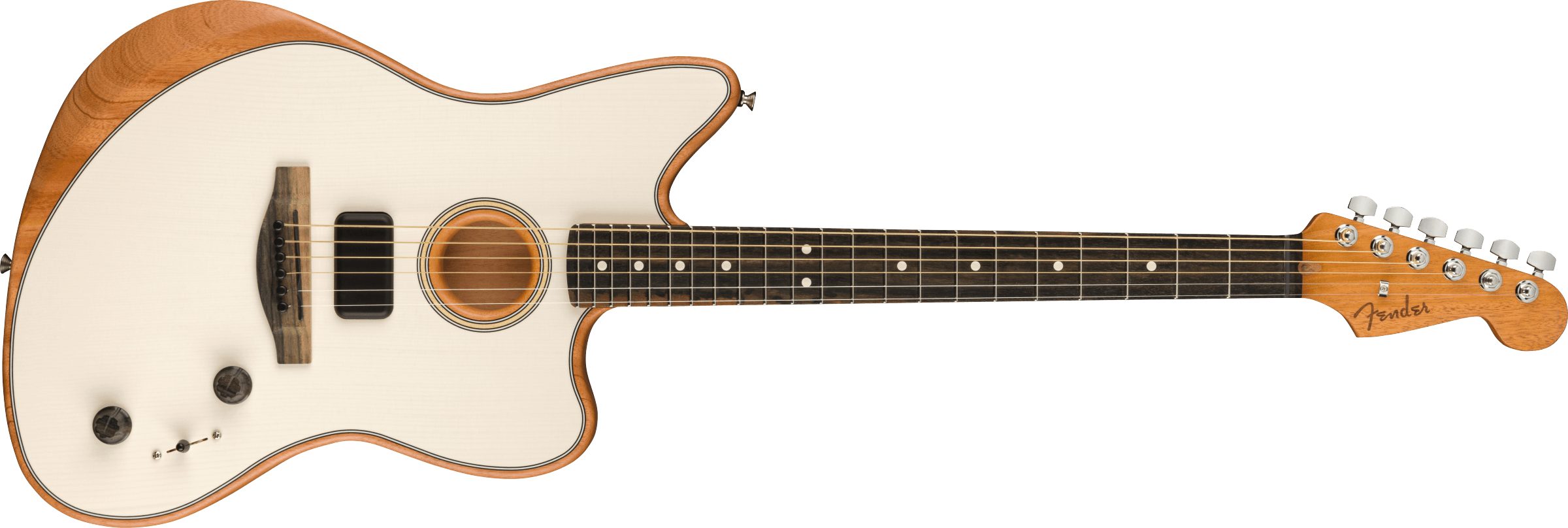 Fender® American Acoustasonic® Jazzmaster®, Arctic White, Ebony Fingerboard