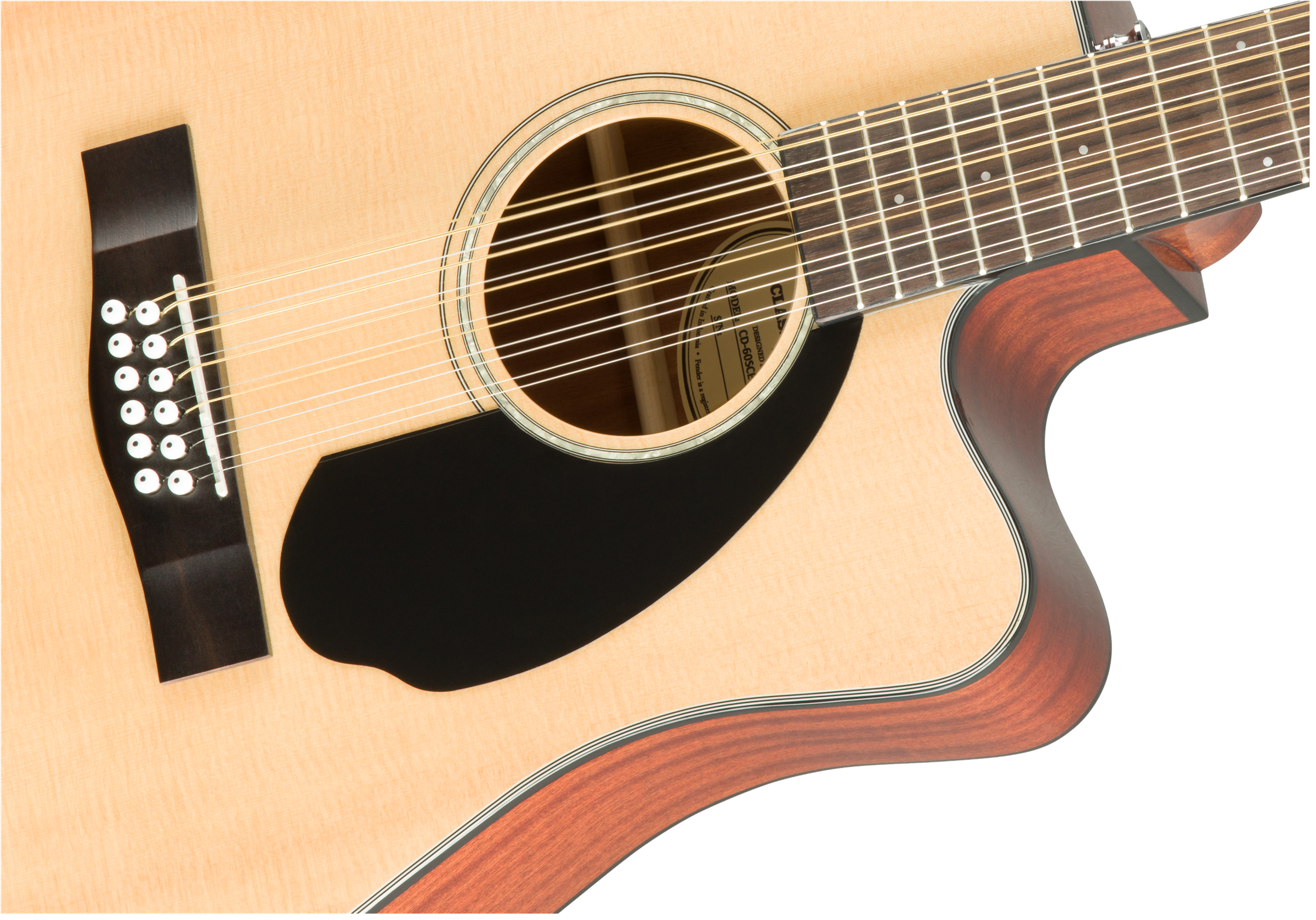 Fender® CD-60SCE Dreadnought 12-string, Walnut Fingerboard, Natural