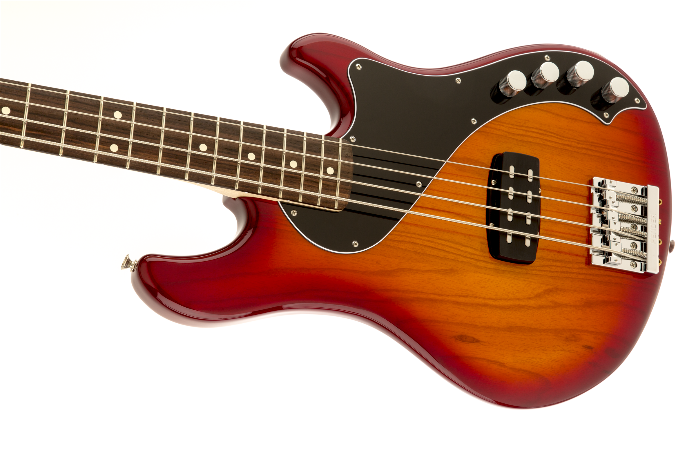 Fender® Deluxe Dimension Bass IV, Rosewood Fingerboard, Aged Cherry Burst