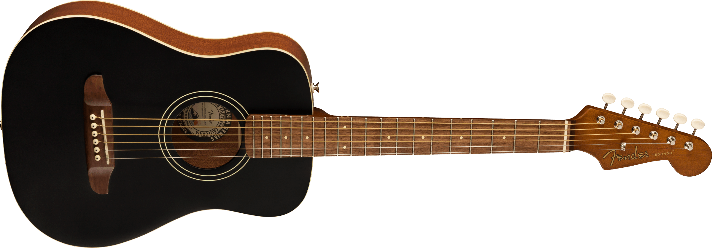 Fender® DE Redondo Mini with Bag, Walnut Fingerboard, Black Top