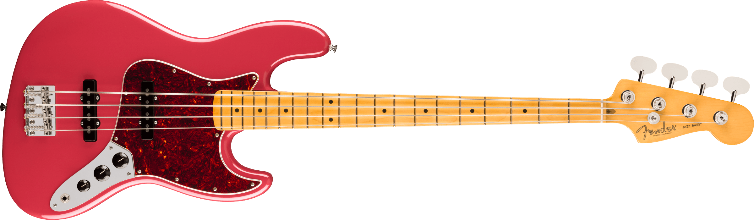Fender® American Professional Classic Jazz Bass®, Maple Fingerboard, Faded Dakota Red
