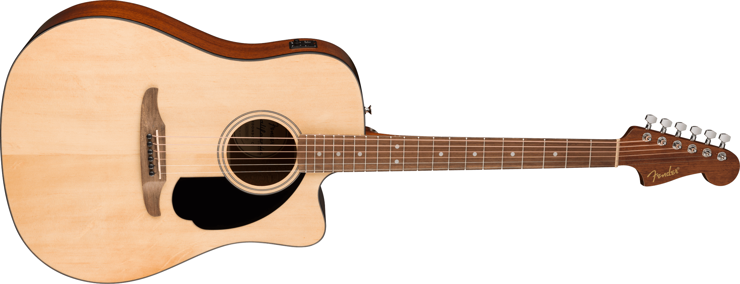 Fender® California Standard Redondo™ CE, Spruce Top, Black Pickguard, Natural